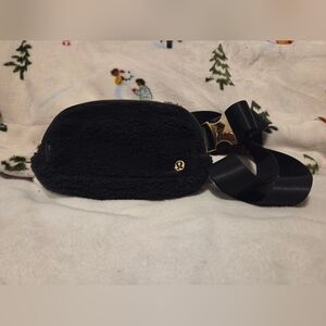 lululemon athletica Black Shearling Belt Bag